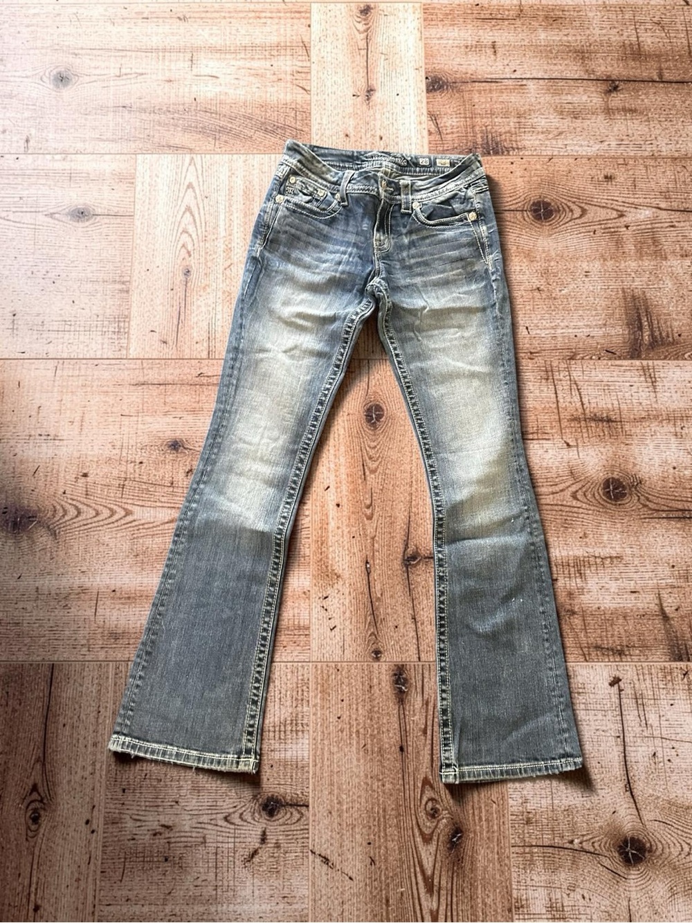 Miss Me Faded Light Blue Boot Cut Jeans YT13/P26